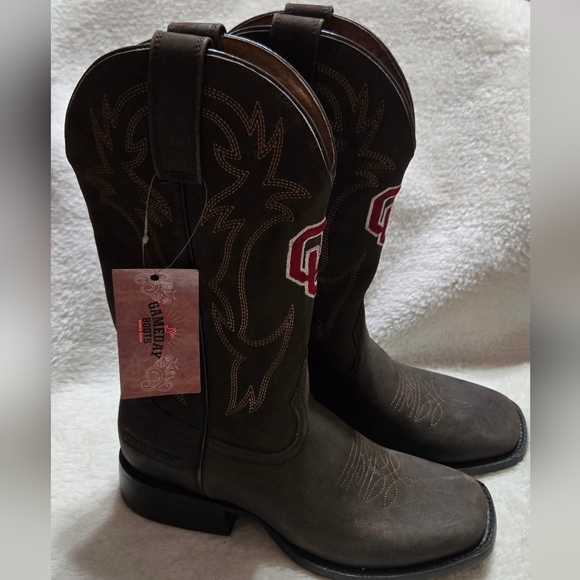 Gameday Boots Oklahoma Sooners Western Square Toed Cowboy Boots NWT main image 10